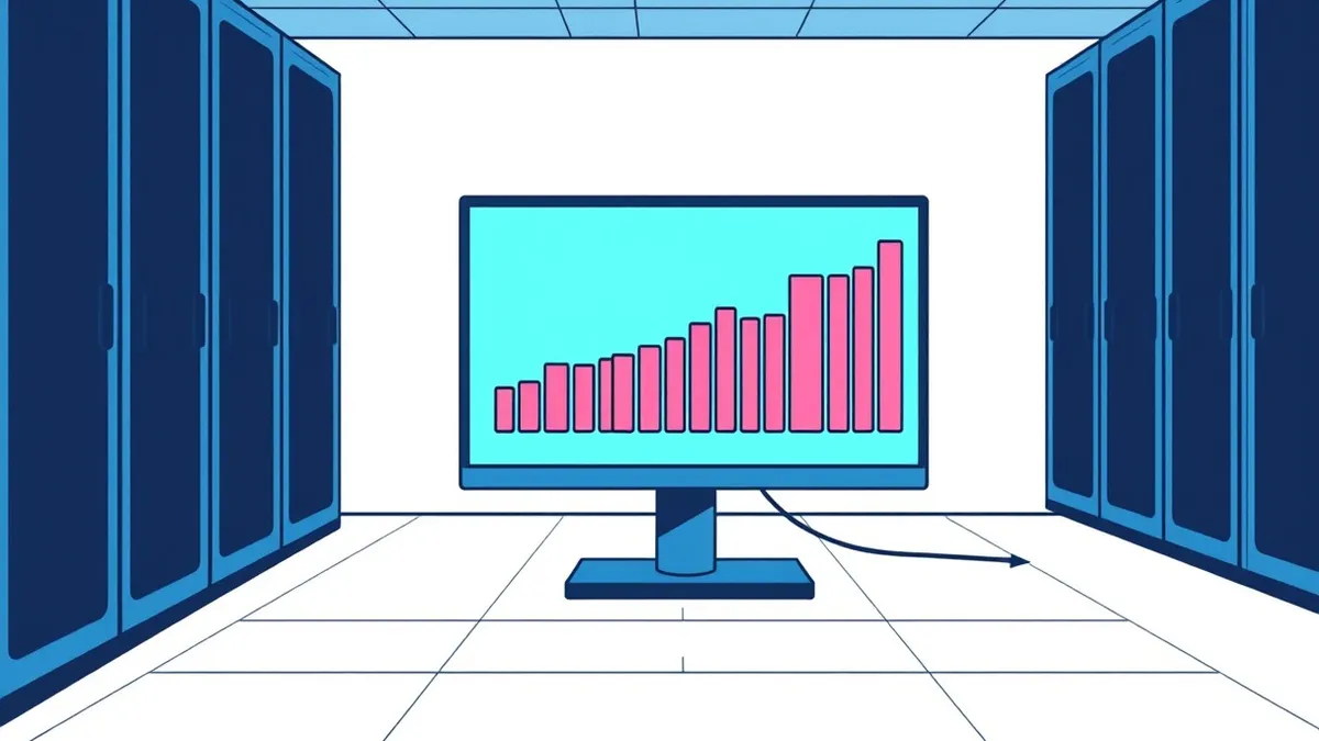 Illustration: A dark server room glows with faint blue light.