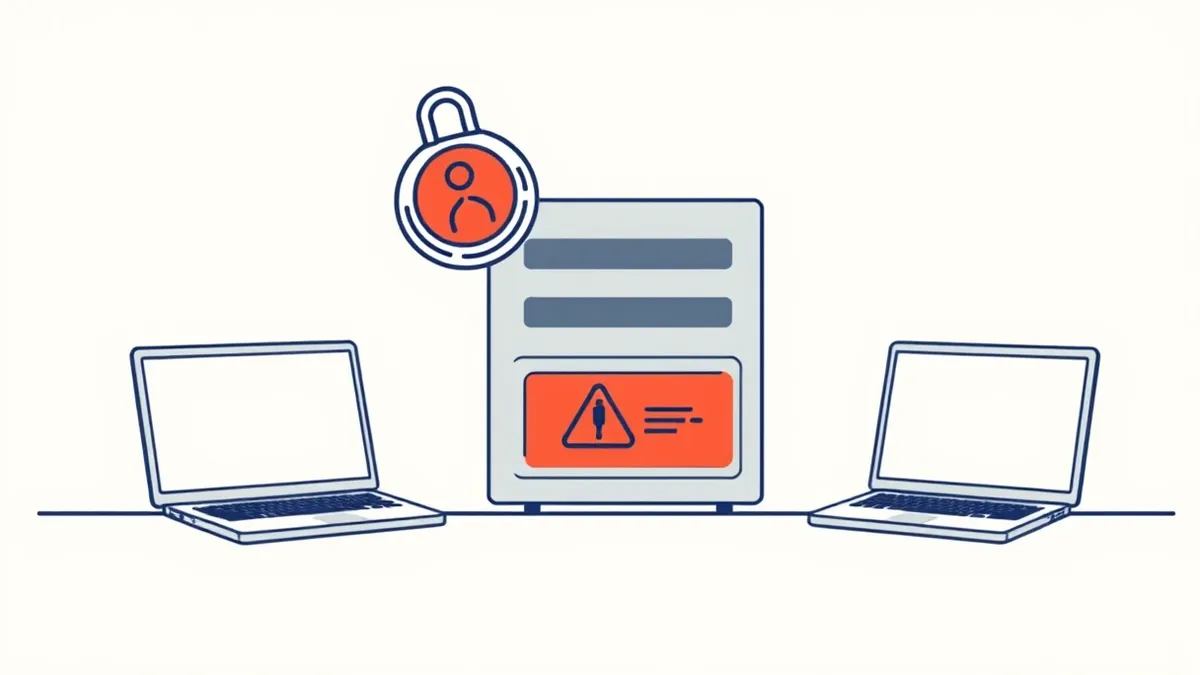 Illustration: A stylized identity token with a cracked digital signature seal floats above a generic application server.