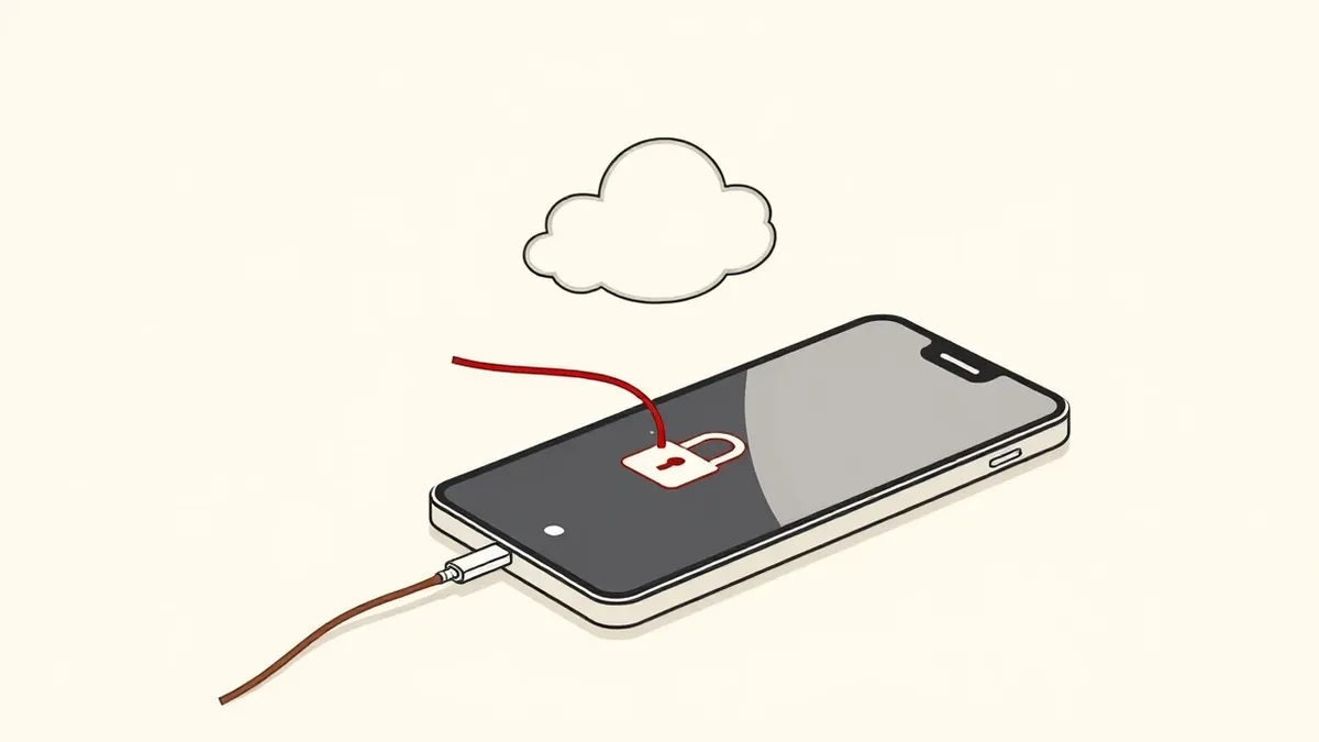 Illustration: A sleek smartphone rests on a polished desk, its screen displaying a generic lock icon that glows with a warm, inviting light.